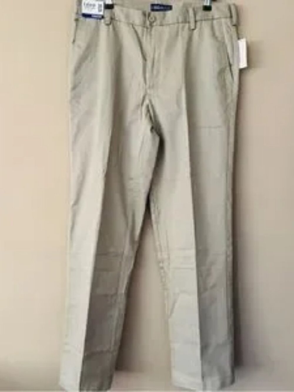 NWT Izod Men's Heritage Chino Flat Front Straight Leg Pants Wrinkle Free 33x32